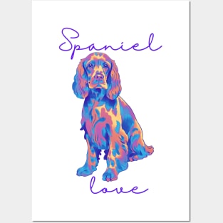 Spaniel Love bright colorful Posters and Art